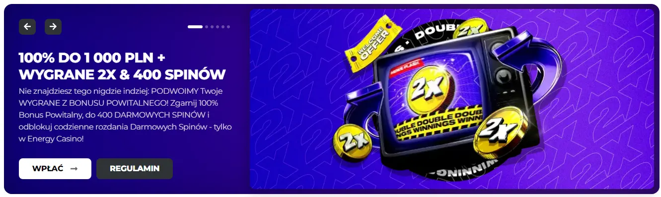 Bonus powitalny dla nowych graczy Energy casino