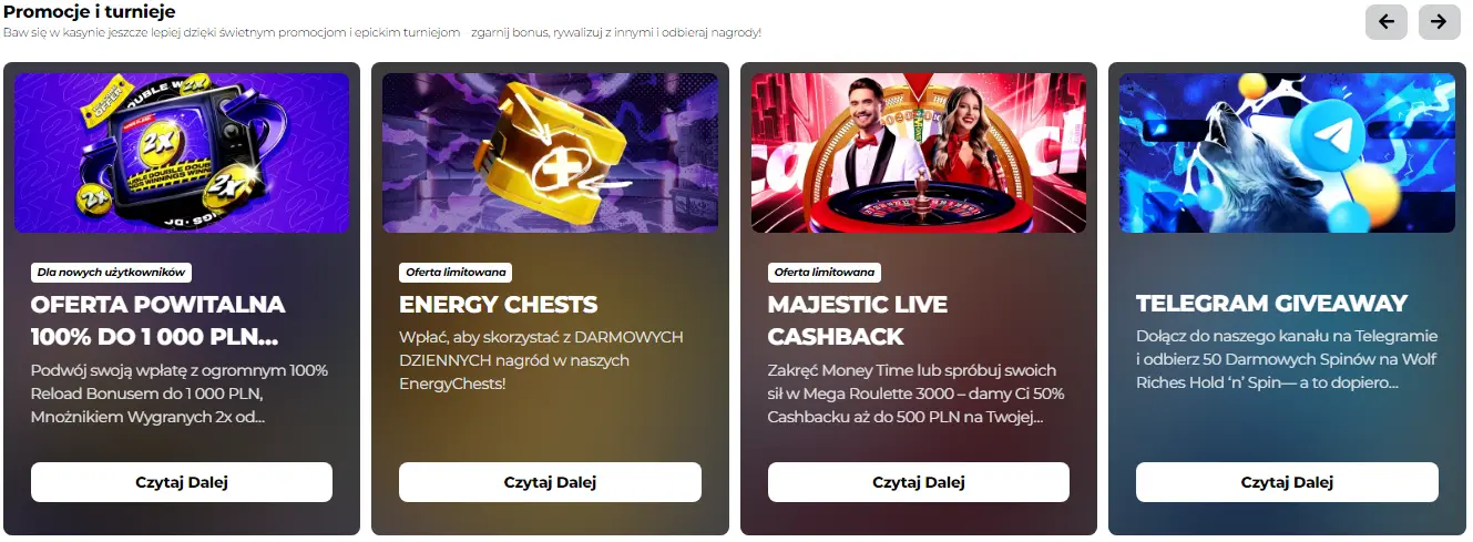 Bonus bez depozytu w kasynie Energy casino